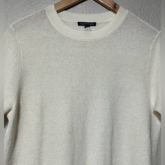 Eileen Fisher Organic Linen Blend Tunic Knit Top Size L - Picture 6 of 10